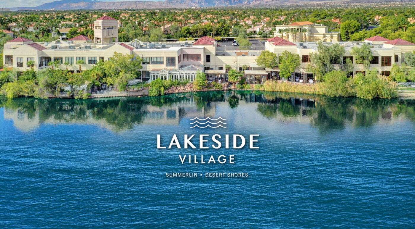 Home Page image showing Lakeside Village Center with the logo
