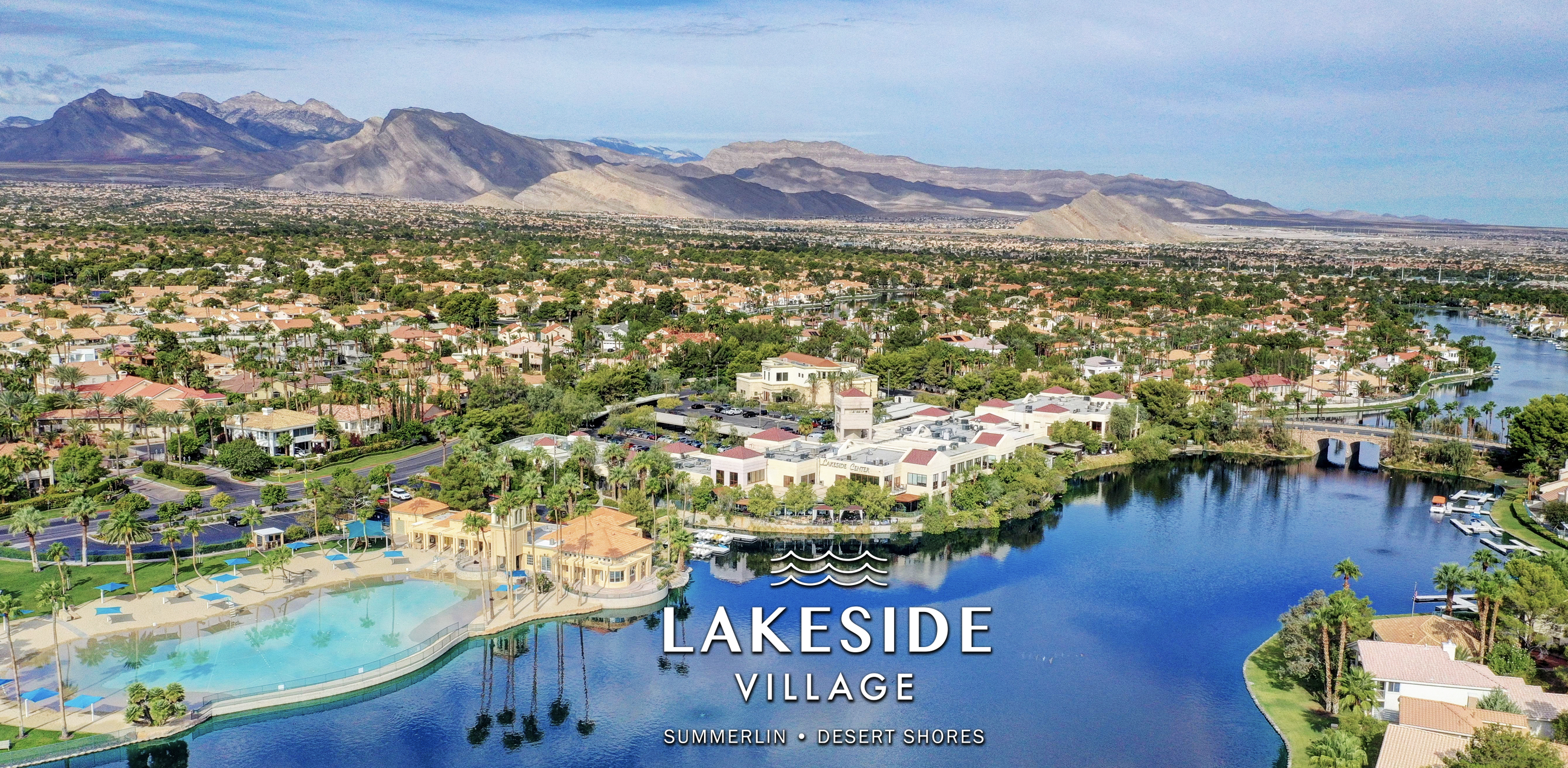 Aerial View of Lakeside Village Center in Las Vegas